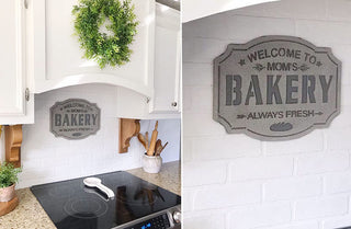 Engraved Mom's Bakery Sign