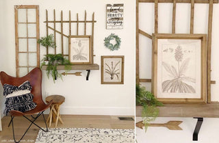 Wooden Framed Floral Wall Art  Set of 2