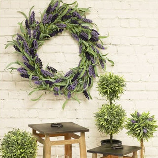 Lavender With Mixed Greenery Wreath